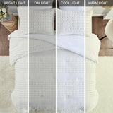 Comfort Spaces Cotton Comforter Set Jacquard Pom-Pom Tufts Design, Down Alter...