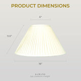 Royal Designs Coolie Empire Side Pleat Basic Lamp Shade, Eggshell, 6" x 18" x...