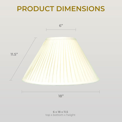 Royal Designs Coolie Empire Side Pleat Basic Lamp Shade, Eggshell, 6" x 18" x...