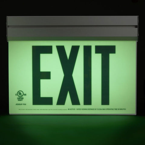 Jessup Glo Brite 7210-ACR-2-B P50 Screen-Printed Eco Exit Sign, Double Sided ...