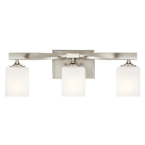 Kichler Marette 22.75" Vanity Light in Brushed Nickel, 3-Light Modern Bathroo...