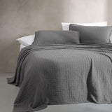 Calvin Klein - King Coverlet, Cotton Jacquard Bedding, Garment Washed Home De...