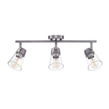 Globe Electric 64000045 3-Light Track Lighting, Pewter, Clear Glass Shades, C...