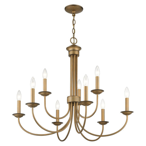 Livex Lighting 42687-91 9 Light Brushed Nickel Chandelier 30"L x 30"W x 27"H