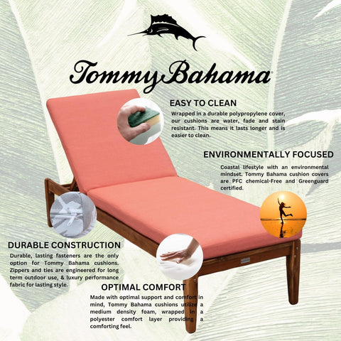 Tommy Bahama Chaise Cushion, 23" X 75" X 2.5", Bamboo Bay Mango