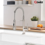 GIMILI Kitchen Faucet with Sprayer Modern Single Handle Pull Down Sprayer Bru...