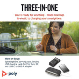 Plantronics Poly Sync 20 USB-C Personal Portable Smart Speakerphone Long Batt...