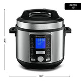 Gourmia GPC965 Digital Multi-Functional Pressure Cooker 6 Qt, Silver & Black