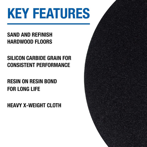 Mercer Industries 427060 Silicon Carbide Floor Sanding Disc, Cloth Back, 17" ...