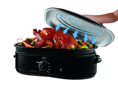 Oster Roaster Oven with Self-Basting Lid, 18 Quart, Black 18 Qt,