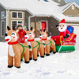 TURNMEON 12 Feet Long Christmas Inflatable Decorations Outdoor LED Lighted Sa...