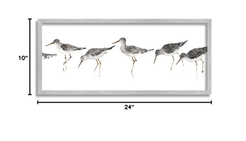 Stupell Industries Beach Bird Sandpipers Minimal White Painting, Designed by ...