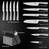 imarku Knife Set, 14PCS Knife Sets for kitchen with block, One-Piece Kitchen ...