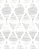 White and Silver Gray Peel and Stick Wallpaper 17.7"x1200"Modern Stripe Conta...