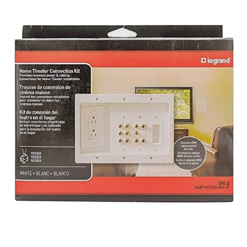 Legrand - OnQ Home Theater Connection, Recessed TV Outlet Supports 5.1 Speake...