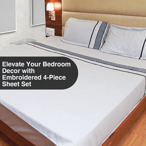 California King Sheet Sets 1000 Thread Count 100% Egyptian Cotton Sheets 4 Pi...