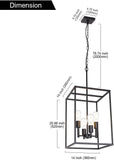 VINLUZ 4 Light Large Industrial Metal Farmhouse Pendant Black