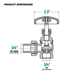 Midline Valve 6I564-5 Steam Radiator Valve; Air Vent Temperature Control; 3/4...