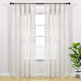 Lush Decor Boho Macrame Textured Cotton Window Curtain Panel, Single Panel, 4...