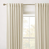 RYB Home Light Beige Velvet Curtains 96 inches Long - Super Soft Bedroom Wind...