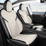 FREESOO 2pc Seat Covers for Tesla Model Y Front Only, Faux Leather Seat Prote...