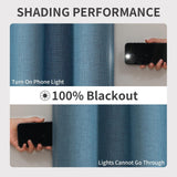 Joydeco Light Blue Blackout Curtains 120 Inches Long, Extra Long Blackout Cur...