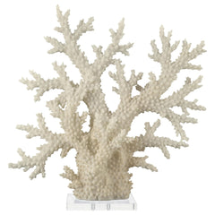 Deco 79 Polystone Coral Decorative Sculpture Home Decor Statue with Clear Acr...