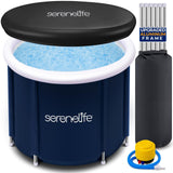 SereneLife Inflatable Insulated Cold Plunge Tub - One Person Ice Bath Tub wit...