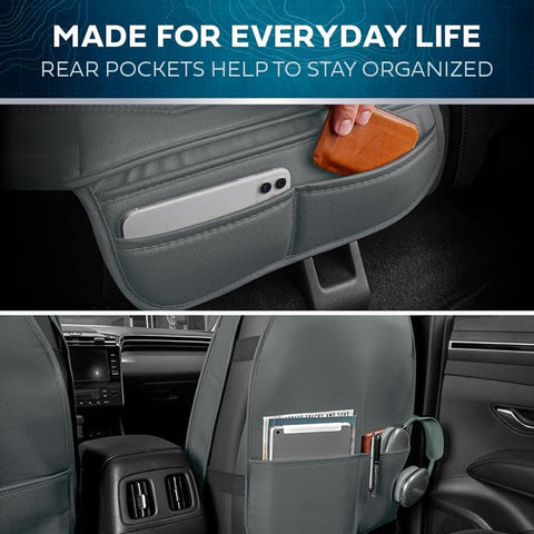 Car Seat Covers &#8211; DiamondLux Edition Premium Faux Leather Charcoal Gray Se