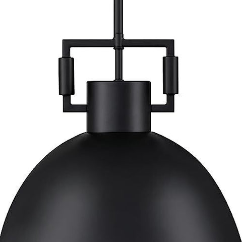 Nathan James Leigh Pendant Lighting, Hanging Ceiling Light Matte Black Metal