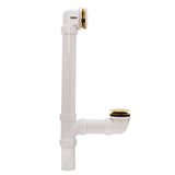 Westbrass 493244H-01 12" & 4" Bath Waste & Overflow Assembly with Tip-Toe Dra...