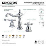 Kingston Brass KS1970AX Heritage Widespread Bathroom Faucet, Matte Black,8 x ...