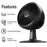 Honeywell Turbo Force Oscillating Table Fan, HT-906,Black, Medium (Oscillating)