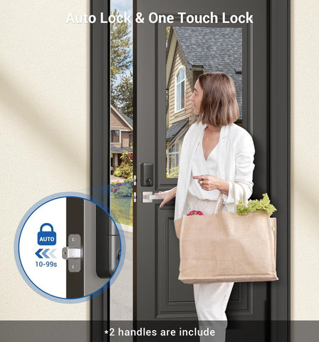 Veise Fingerprint Door Lock Set, Keyless Entry Door Lock, Front Door Handle S...