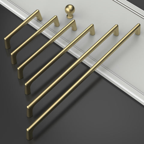 Amerdeco 10 Pack Brushed Brass Cabinet Pulls 12.5 Inch(320MM) Hole Centers Ki...