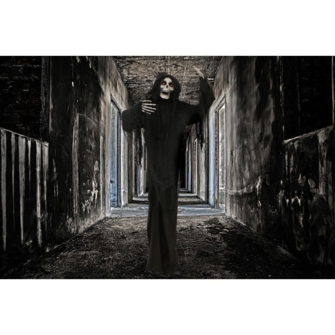 Haunted Hill Farm Life-Size Animatronic Scary Talking Grim Reaper with Touch ...