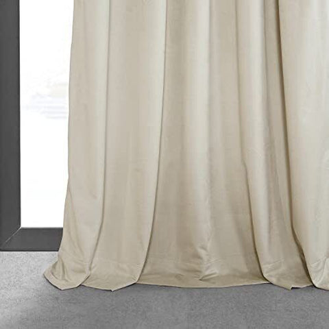 HPD Half Price Drapes Velvet Blackout 25W x 96L, Neutral Ground