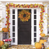 Fall Wreath 24 Inches Large Farmhouse Autumn Harvest Wreaths with Straw Wheat...