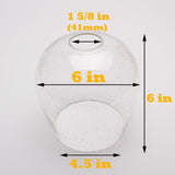 Seeded Bubble Glass Lamp Shade, LEDupdates 3 Pack Oversize Clear Globe Seeded...