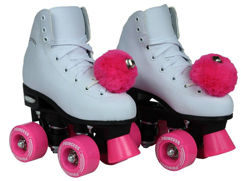 Epic Skates Pink Princess Girls Quad Roller Skates Youth 2 White