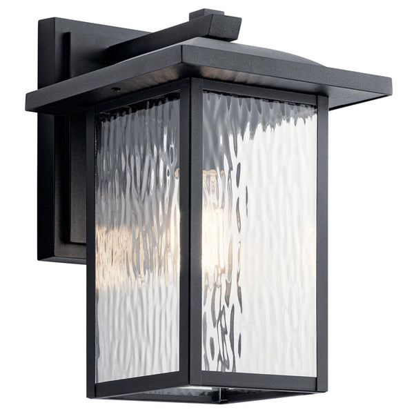 Kichler Capanna 13.25" Outdoor Wall Light in Black, 1-Light Exterior Wall Sco...