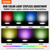 VEVOR 12V LED Pool Light, 10 Inch 40W, RGBW Color Changing Inground Swimming ...