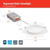 Juno WF6 REG SWW5 90CRI CP6 MW M2 Canless Wafer Recessed LED Downlight, Shall...