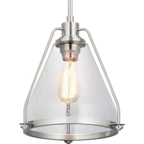 Progress Lighting Range Collection 1-Light Clear Seeded Glass Coastal Pendant...