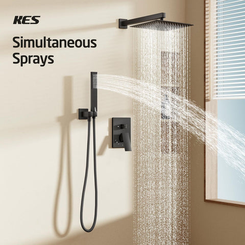 KES Shower Faucet Set, 10 Inches Rain Shower Head with Handheld Spray, Shower...