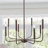 Chandelier Light Fixture with Dark Brown Speckled Finish,, brown white specks