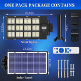 2800W Solar Street Lights Outdoor,280000Lm Solar Street Lights Parking Lot Li...