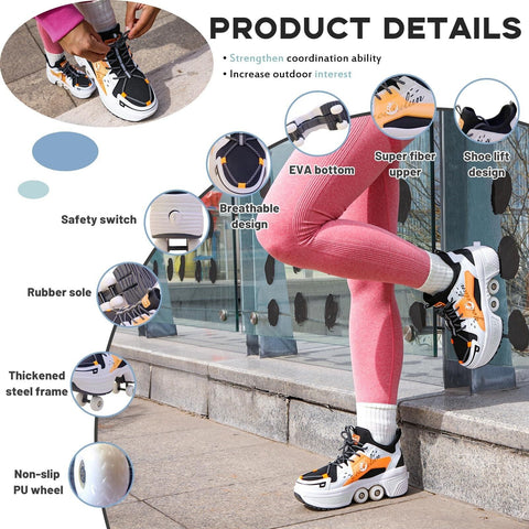 Roller Skate Shoes for Women Four Rounds Children's Roller Skates Shoes That ...