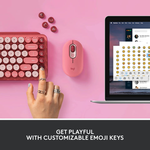 Logitech POP Mechanical Wireless Keyboard with Customizable Emoji Keys, Durab...