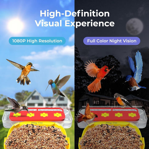 WayCai Bird Feeders Pro - Smart Hummingbird Bird Feeder with Camera, AI Ident...